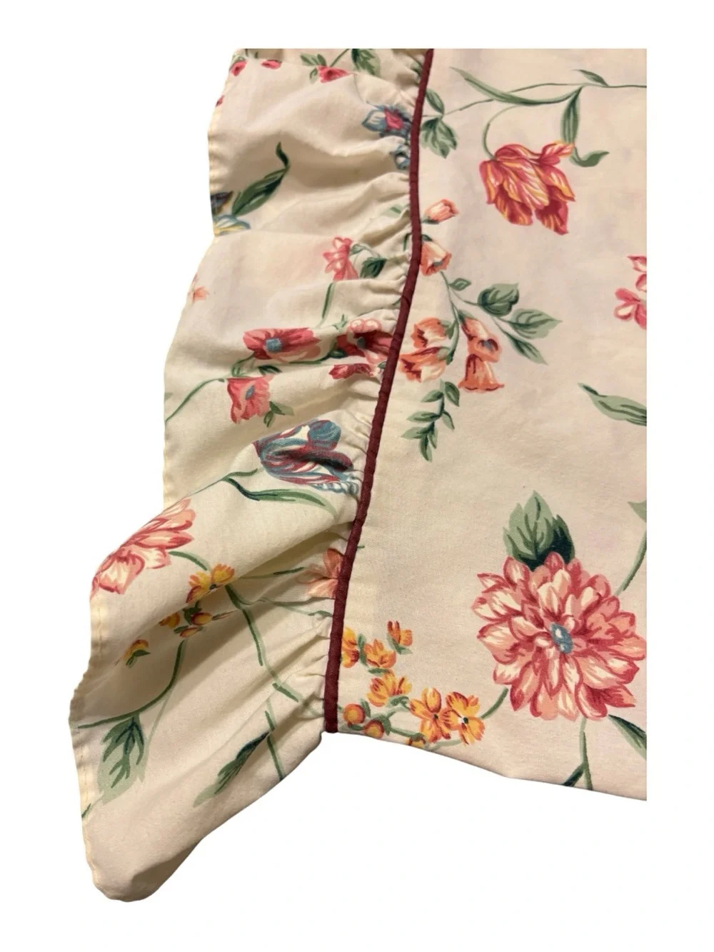 Vint Croscill Ruffle Floral “Iris” Standard Pillowcase Pink Tulip Morning Glory